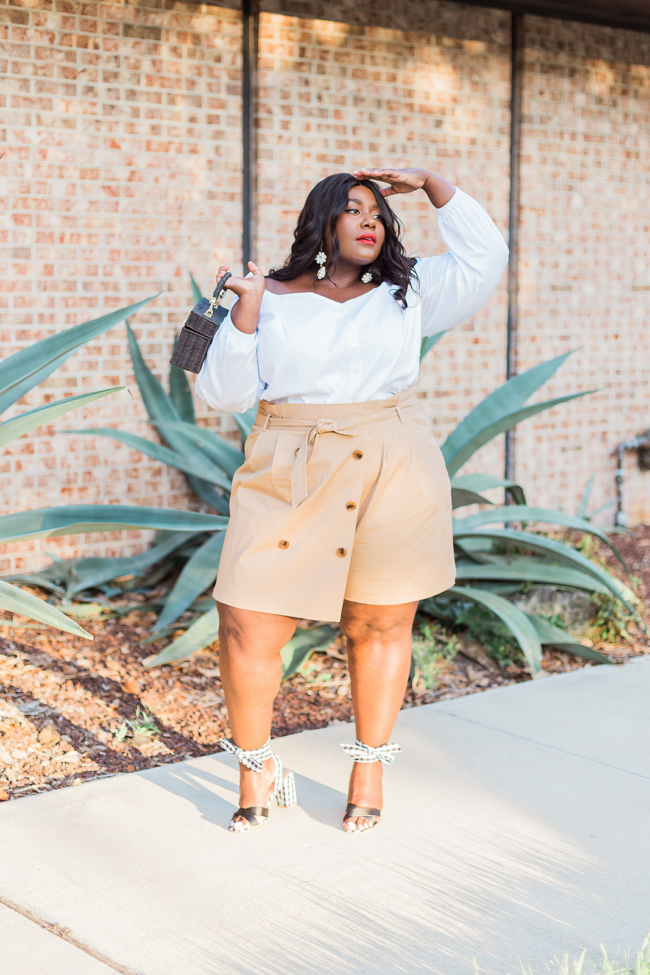 Musings of a Curvy Lady, Skort, Plus Size Fashion, Eloquii, Square Neckline, Summer Fashion