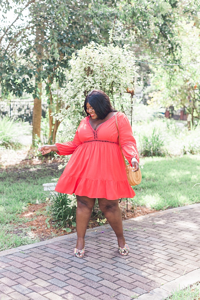 Musings of a Curvy Lady, Plus Size Fashion, Fashion Blogger, Chic Soul, Plus Size Dresses, Plus Size Dress, Plus Size Boutique, Summer, Crotchet Dress, Loeflfler Randall Penny Pleated Metallic Slide Sandals, Neiman Marcus