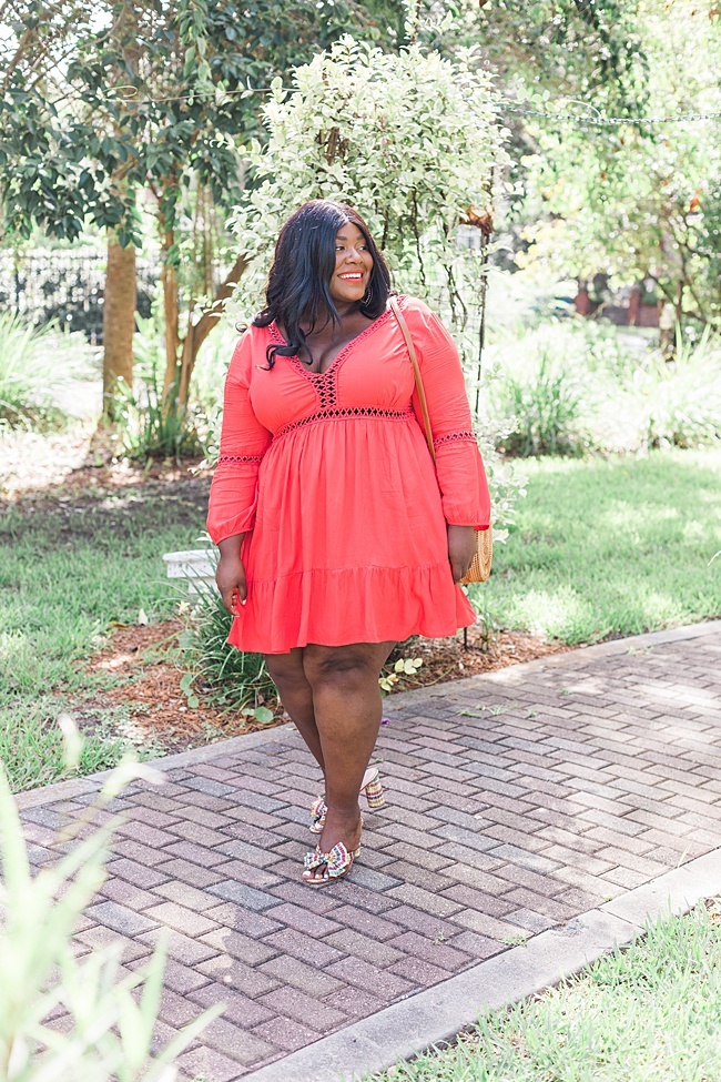 Musings of a Curvy Lady, Plus Size Fashion, Fashion Blogger, Chic Soul, Plus Size Dresses, Plus Size Dress, Plus Size Boutique, Summer, Crotchet Dress, Loeflfler Randall Penny Pleated Metallic Slide Sandals, Neiman Marcus