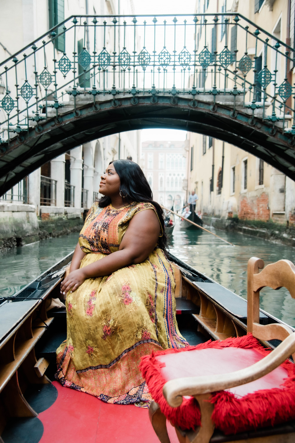 Venice Italy, Gondola Ride, Black women on gondola in Venice Italy