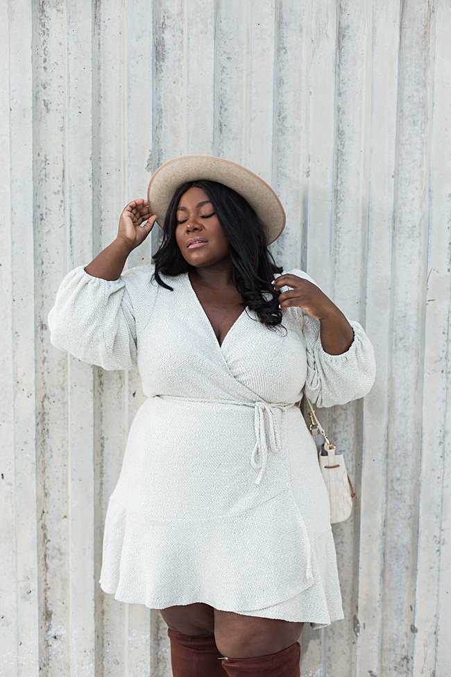 Spring Neutrals + Anthro Diana Knit Mini Dress | Musings of a Curvy Lady