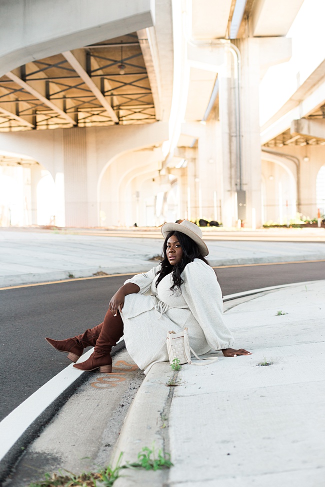 Anthropologie, A+ Anthropologie, Plus Size Fashion, Diana Mini Wrap Dress, Gigi Pip, Over the Knee Boots, Wide Calf Boots