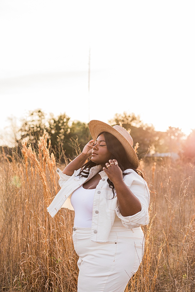 Coachella, Coronavirus, Eloquii, Plus Size Fashion, Cropped Denim Jacket, Plus Size Mom Jeans, Lack of Color Palma Hat, Monochromatic Outfit, Women's Fashion