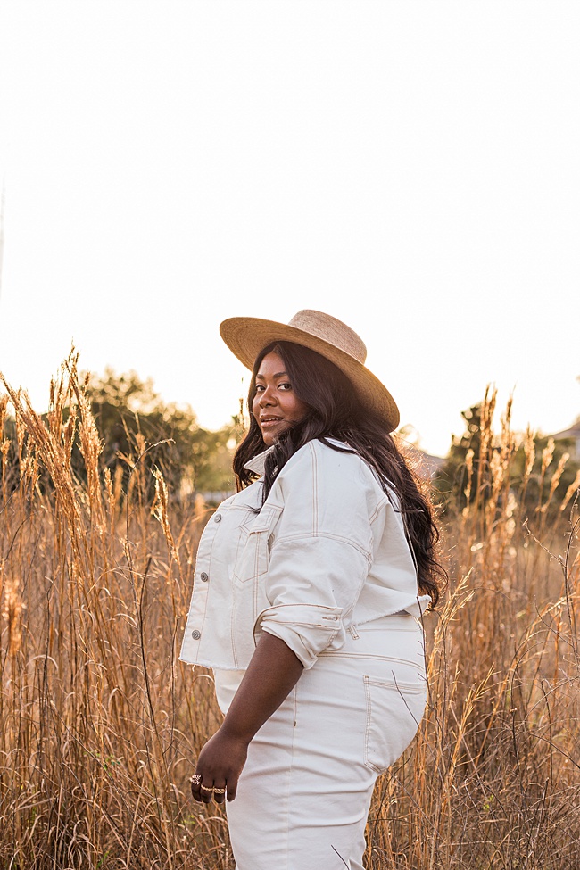 Coachella, Coronavirus, Eloquii, Plus Size Fashion, Cropped Denim Jacket, Plus Size Mom Jeans, Lack of Color Palma Hat, Monochromatic Outfit, Women's Fashion