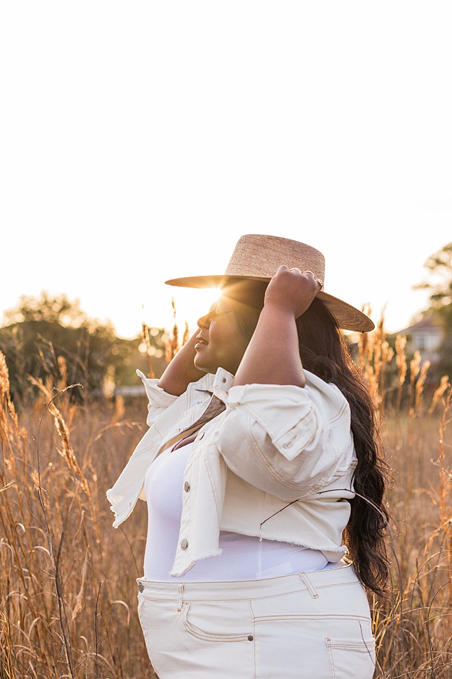 Coachella, Coronavirus, Eloquii, Plus Size Fashion, Cropped Denim Jacket, Plus Size Mom Jeans, Lack of Color Palma Hat, Monochromatic Outfit, Women's Fashion