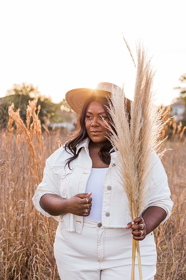 Coachella, Coronavirus, Eloquii, Plus Size Fashion, Cropped Denim Jacket, Plus Size Mom Jeans, Lack of Color Palma Hat, Monochromatic Outfit, Women's Fashion