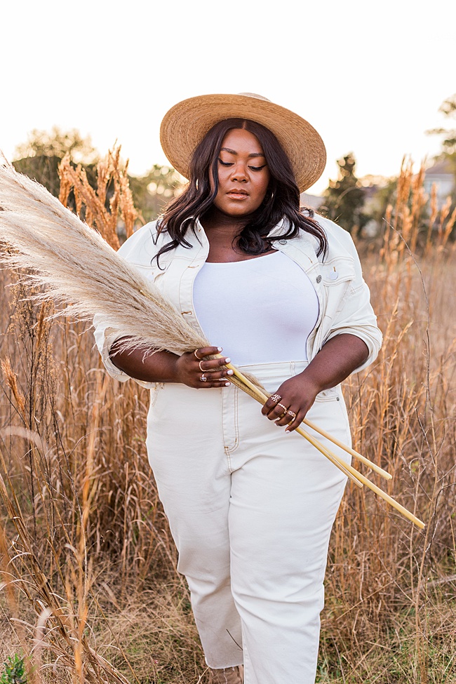 Coachella, Coronavirus, Eloquii, Plus Size Fashion, Cropped Denim Jacket, Plus Size Mom Jeans, Lack of Color Palma Hat, Monochromatic Outfit, Women's Fashion