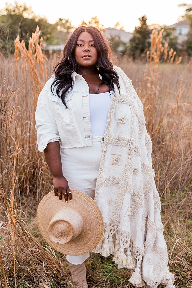 Coachella, Coronavirus, Eloquii, Plus Size Fashion, Cropped Denim Jacket, Plus Size Mom Jeans, Lack of Color Palma Hat, Monochromatic Outfit, Women's Fashion