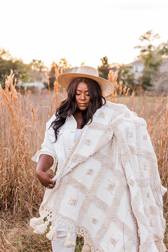 Coachella, Coronavirus, Eloquii, Plus Size Fashion, Cropped Denim Jacket, Plus Size Mom Jeans, Lack of Color Palma Hat, Monochromatic Outfit, Women's Fashion