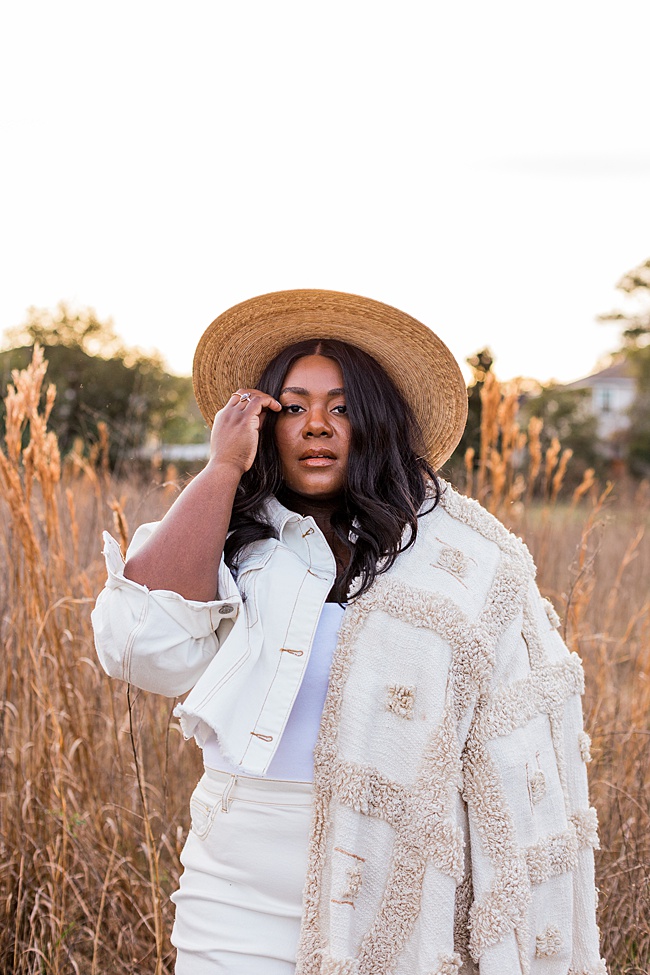 Coachella, Coronavirus, Eloquii, Plus Size Fashion, Cropped Denim Jacket, Plus Size Mom Jeans, Lack of Color Palma Hat, Monochromatic Outfit, Women's Fashion