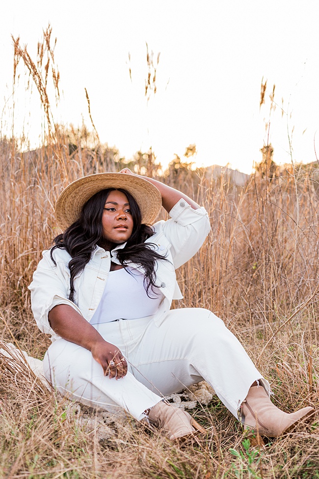 Coachella, Coronavirus, Eloquii, Plus Size Fashion, Cropped Denim Jacket, Plus Size Mom Jeans, Lack of Color Palma Hat, Monochromatic Outfit, Women's Fashion