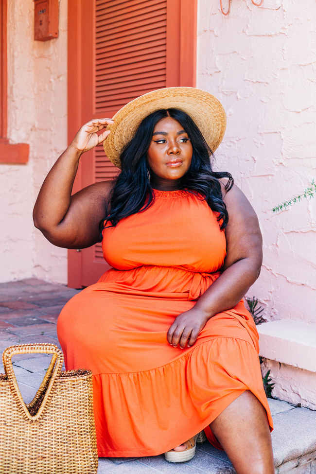 Loft, Halter Dress, Plus Size Fashion, Plus Size Maxi, Palma Wide Brim Boater, Espadrille Wedges, Summer Style, Vacation Style, Plus Size Summer Fashion,