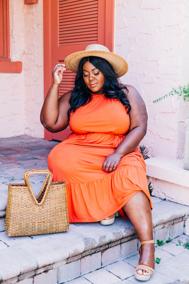 Loft, Halter Dress, Plus Size Fashion, Plus Size Maxi, Palma Wide Brim Boater, Espadrille Wedges, Summer Style, Vacation Style, Plus Size Summer Fashion,