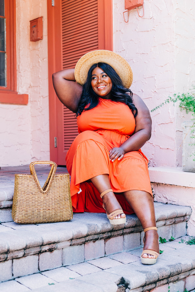 Loft, Halter Dress, Plus Size Fashion, Plus Size Maxi, Palma Wide Brim Boater, Espadrille Wedges, Summer Style, Vacation Style, Plus Size Summer Fashion,