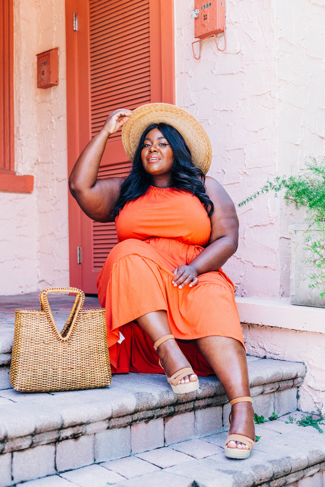 Loft, Halter Dress, Plus Size Fashion, Plus Size Maxi, Palma Wide Brim Boater, Espadrille Wedges, Summer Style, Vacation Style, Plus Size Summer Fashion,