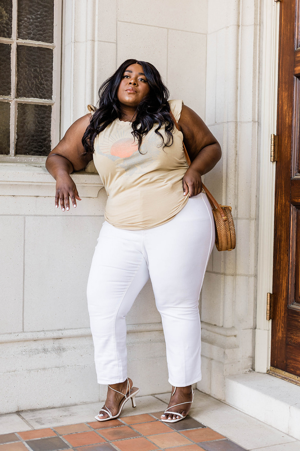 AFRM Graphic Muscle T, Good American Good Curve Jeans, Nordstrom Rack