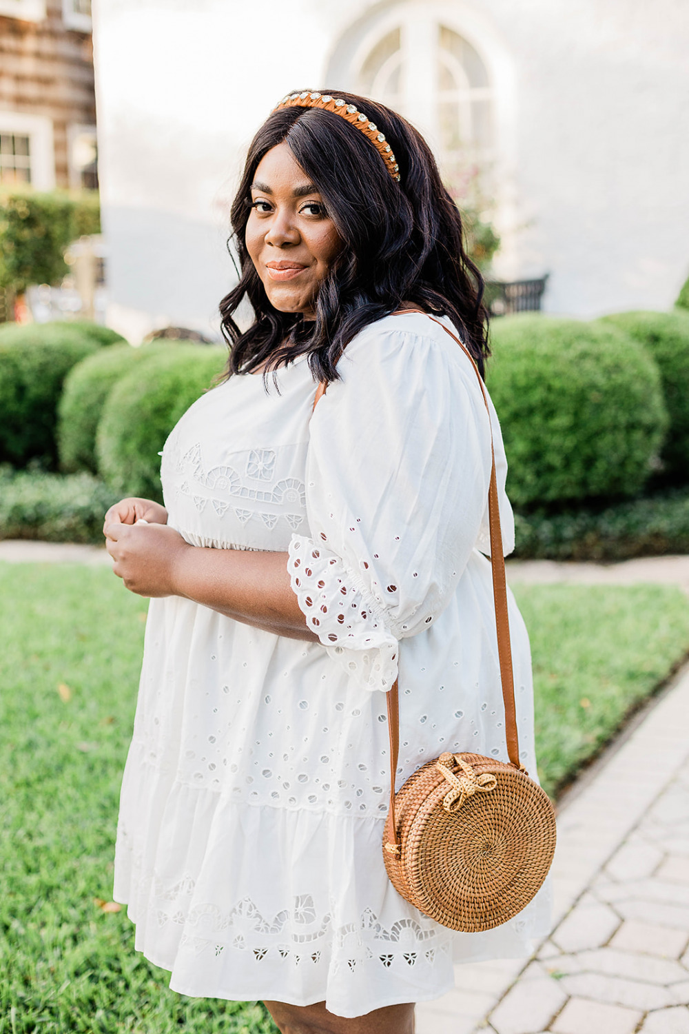 Anthropologie, Adrian Eyelet Mini Dress, White Eyelet Dress, Plus Size Spring Dresses, Black Plus Size Model