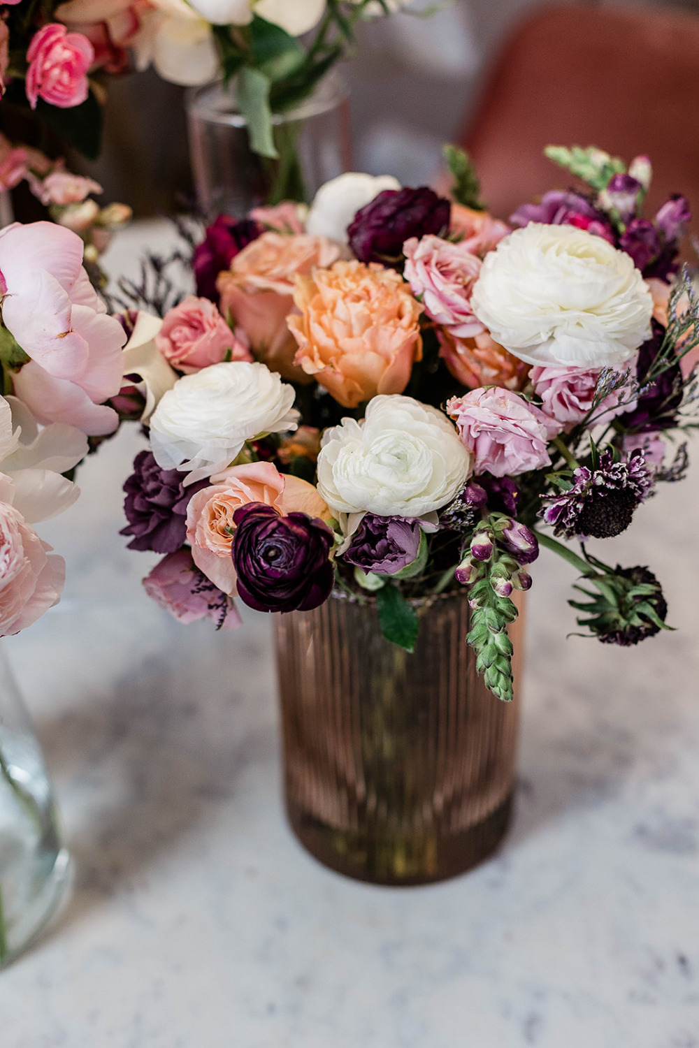 Urban Stems, Floral Arranging, Decorating Office, Flowers in vase, Girl working in office, Home Office Decor, LC Lauren Conrad