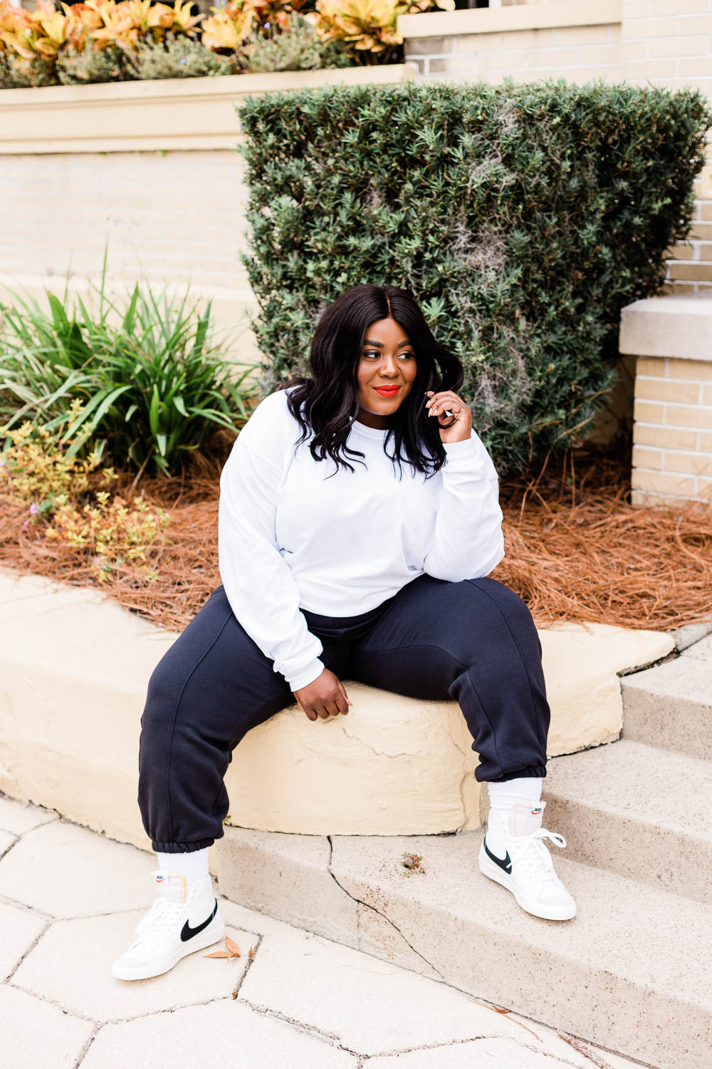 plus size athleisure, nordstrom made, plus size fashion, Women's Nike Sweatpants, Nike Blazers