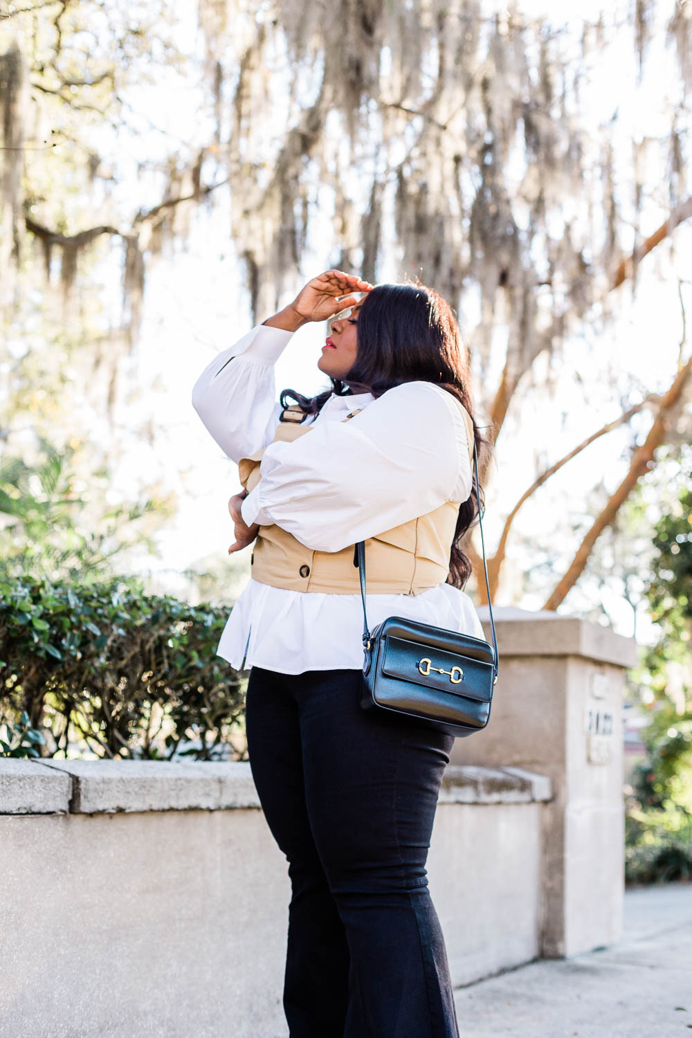 Plus Size Fashion, Thamarr, Musings of a Curvy Lady, Plus Size Flare Jeans, Anthropologie Model, White Button Down Shirt, How to Style a White Button Down Shirt